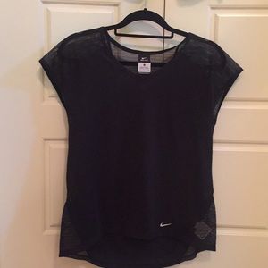 Nike black short sleeve dri-fit mesh top